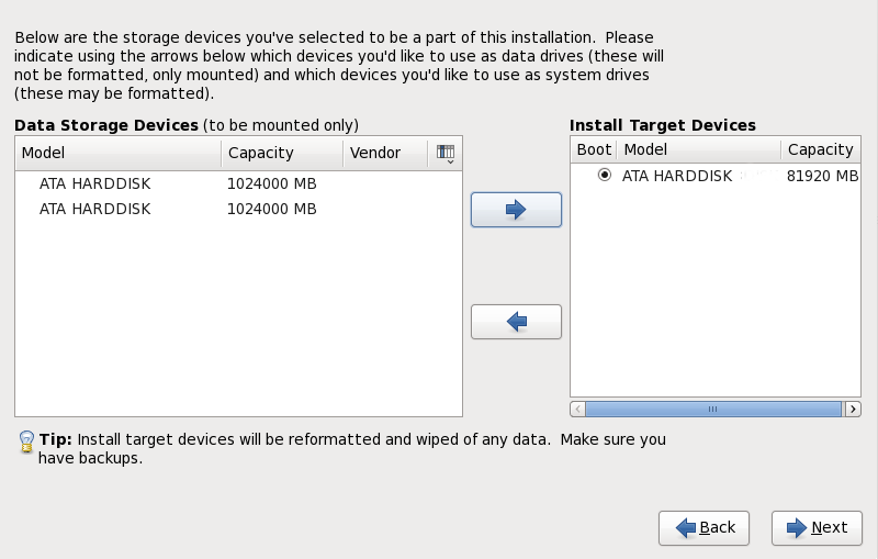 Assign storage devices